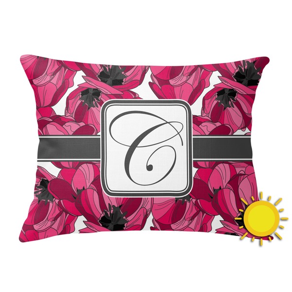Custom Tulips Outdoor Throw Pillow (Rectangular) (Personalized)
