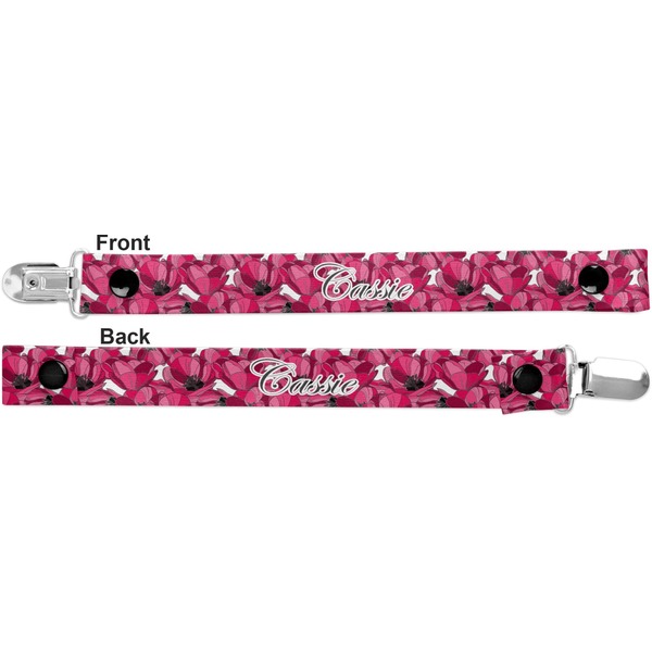 Tulips Pacifier Clip - Front and Back