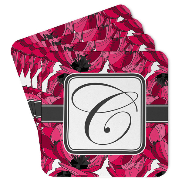 Custom Tulips Paper Coasters w/ Initial