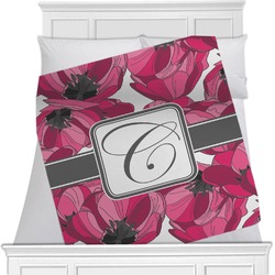 Tulips Minky Blanket - Toddler / Throw - 60"x50" - Single Sided (Personalized)
