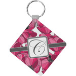 Tulips Diamond Plastic Keychain w/ Initial