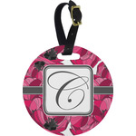 Tulips Plastic Luggage Tag - Round (Personalized)