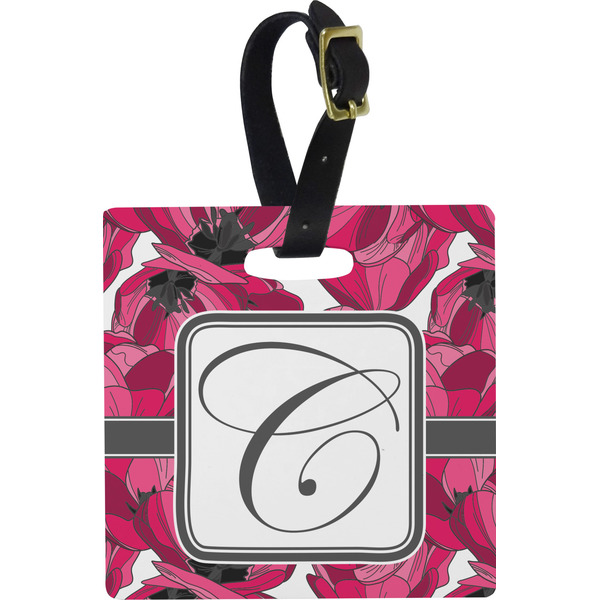 Tulips Personalized Square Luggage Tag