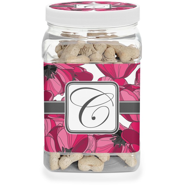 Custom Tulips Dog Treat Jar (Personalized)