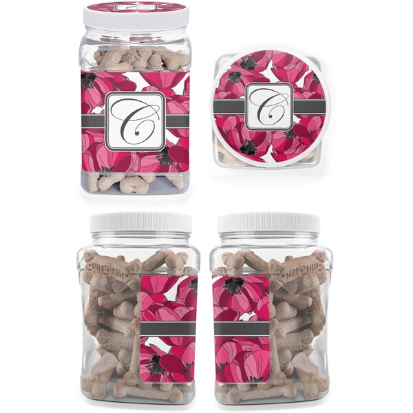 Tulips Pet Treat Jar - Multiple Angles
