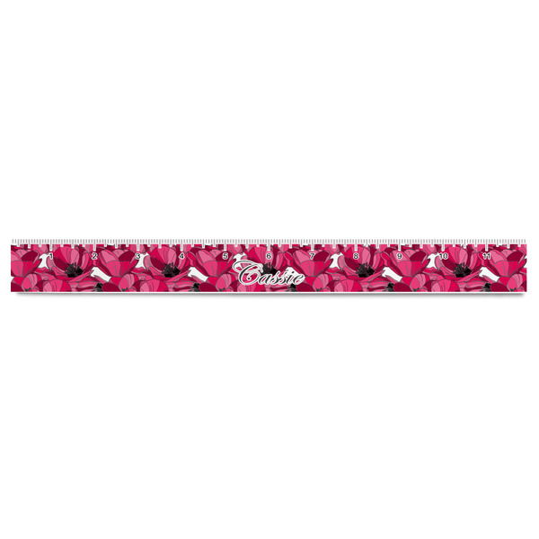 Tulips Plastic Ruler - 12" - FRONT