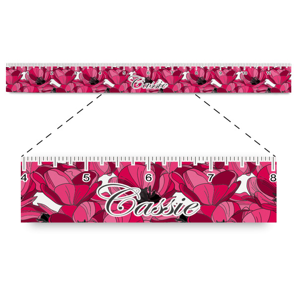 Custom Tulips Plastic Ruler - 12" (Personalized)