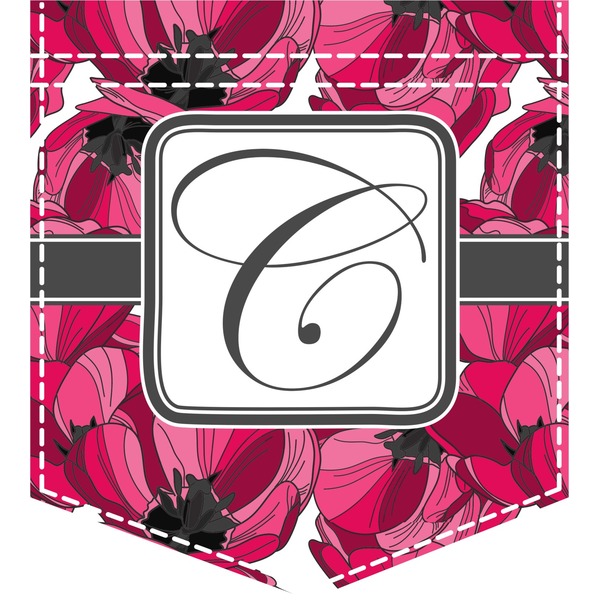 Custom Tulips Iron On Faux Pocket (Personalized)