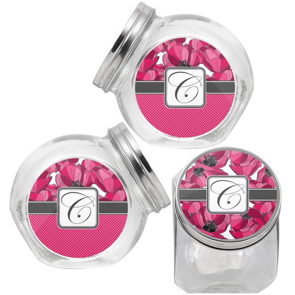 Tulips Puppy Treat Jar - Top Left Right