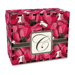 Tulips Wood Recipe Box - Full Color Print (Personalized)