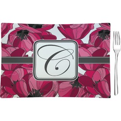 Tulips Glass Rectangular Appetizer / Dessert Plate (Personalized)