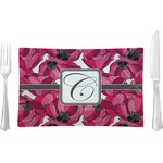Tulips Rectangular Glass Lunch / Dinner Plate - Single or Set (Personalized)