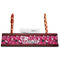 Tulips Red Mahogany Nameplates with Business Card Holder - Straight