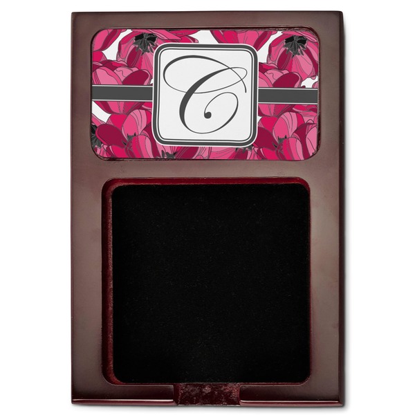 Tulips Red Mahogany Sticky Note Holder - Flat