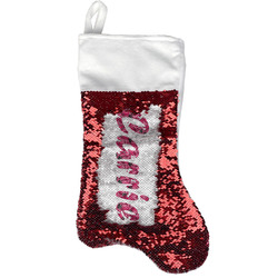 Tulips Reversible Sequin Stocking - Red (Personalized)