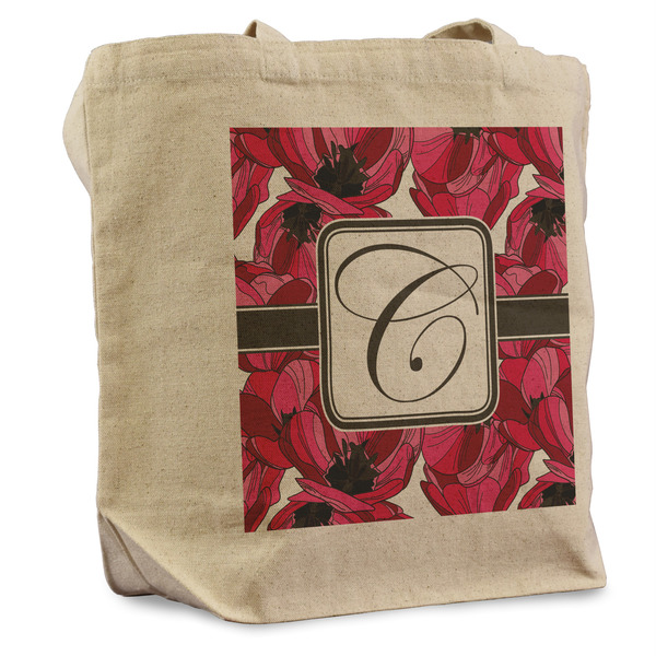 Custom Tulips Reusable Cotton Grocery Bag (Personalized)