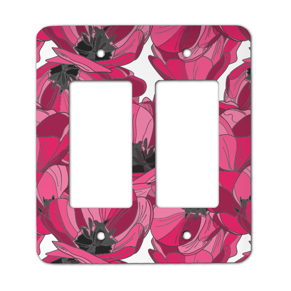 Custom Tulips Rocker Style Light Switch Cover - Two Switch