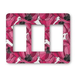 Tulips Rocker Style Light Switch Cover - Three Switch