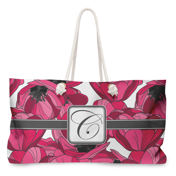 Custom Tulips Large Tote Bag with Rope Handles (Personalized)