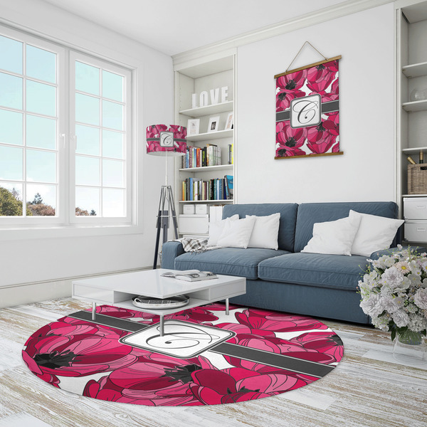 Tulips Round Area Rug - IN CONTEXT