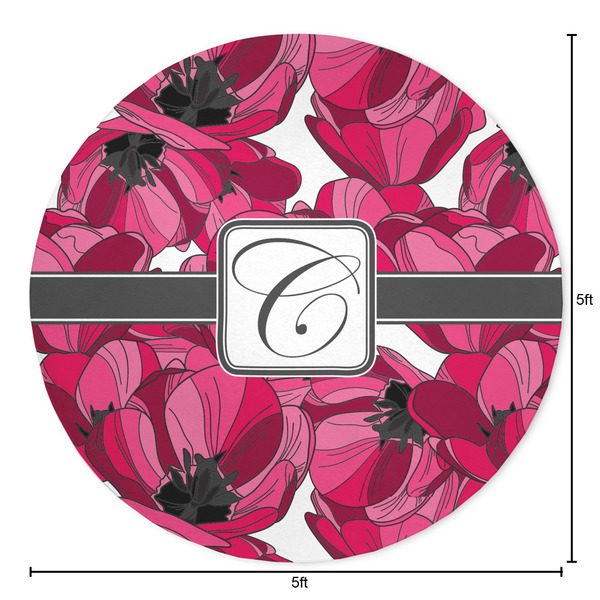 Tulips Round Area Rug - Size