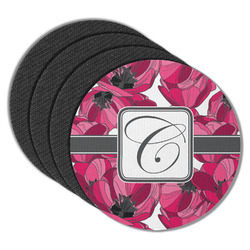 Tulips Round Rubber Backed Coasters - Set of 4 (Personalized)