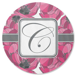 Tulips Round Rubber Backed Coaster (Personalized)