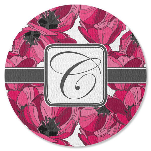 Tulips Round Coaster Rubber Back - Single