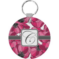 Tulips Round Plastic Keychain (Personalized)