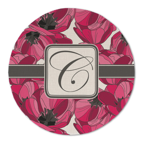 Tulips Round Linen Placemats - FRONT (Double Sided)