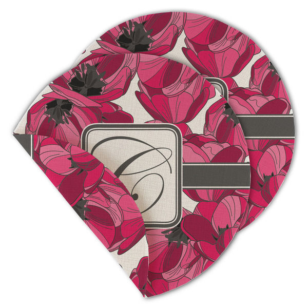 Tulips Round Linen Placemats - MAIN (Double-Sided)