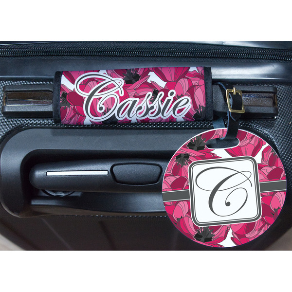 Tulips Round Luggage Tag & Handle Wrap - In Context