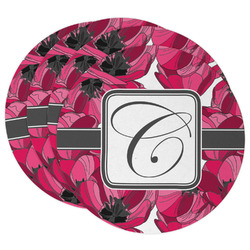 Tulips Round Paper Coasters w/ Initial