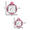 Tulips Round Pet ID Tag - Large - Comparison Scale