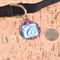 Tulips Round Pet ID Tag - Large - In Context