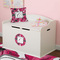 Tulips Round Wall Decal on Toy Chest
