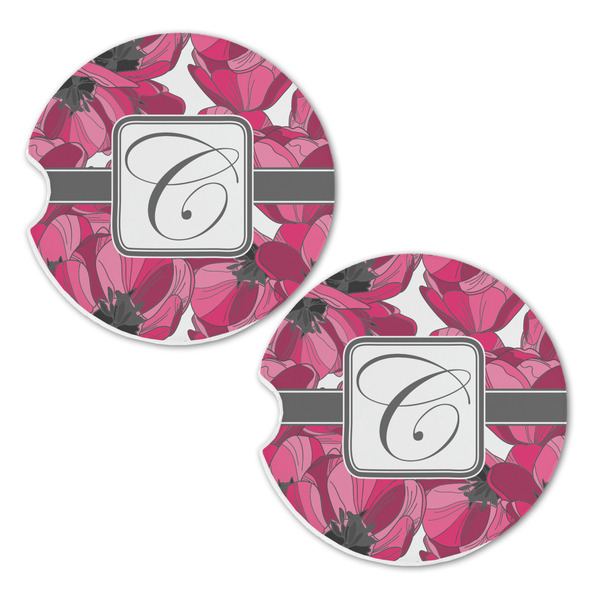 Tulips Sandstone Car Coasters - Set of 2