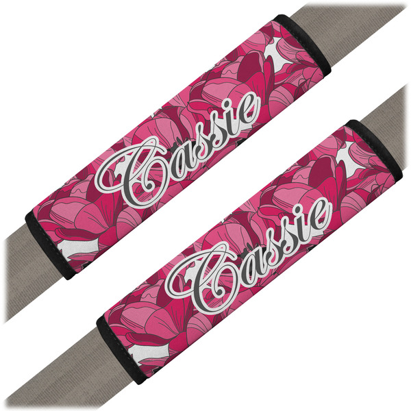 Custom Tulips Seat Belt Covers (Set of 2) (Personalized)