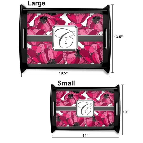 Tulips Serving Tray Black Sizes
