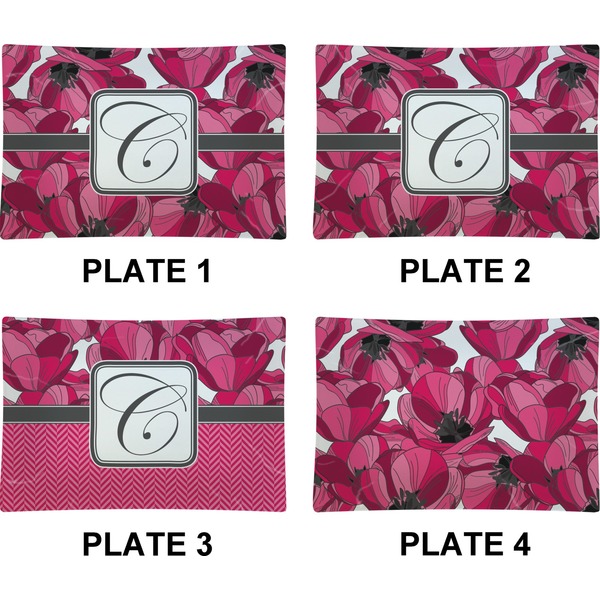 Tulips Set of Rectangular Appetizer / Dessert Plates (Approval)
