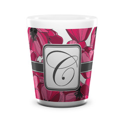 Tulips Ceramic Shot Glass - 1.5 oz - White - Single (Personalized)