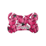Tulips Bone Shaped Dog Food Mat (Small) (Personalized)