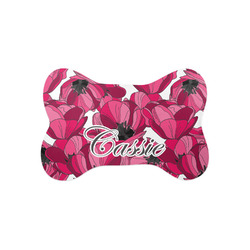 Tulips Bone Shaped Dog Food Mat (Small) (Personalized)