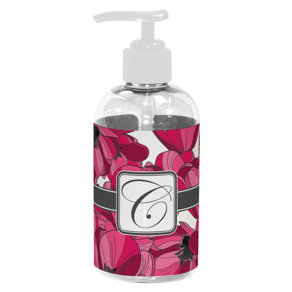 Custom Tulips Plastic Soap / Lotion Dispenser (8 oz - Small - White) (Personalized)