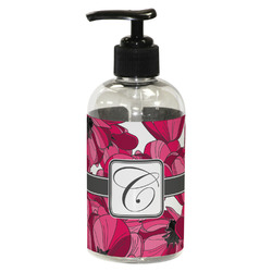 Tulips Plastic Soap / Lotion Dispenser (8 oz - Small - Black) (Personalized)
