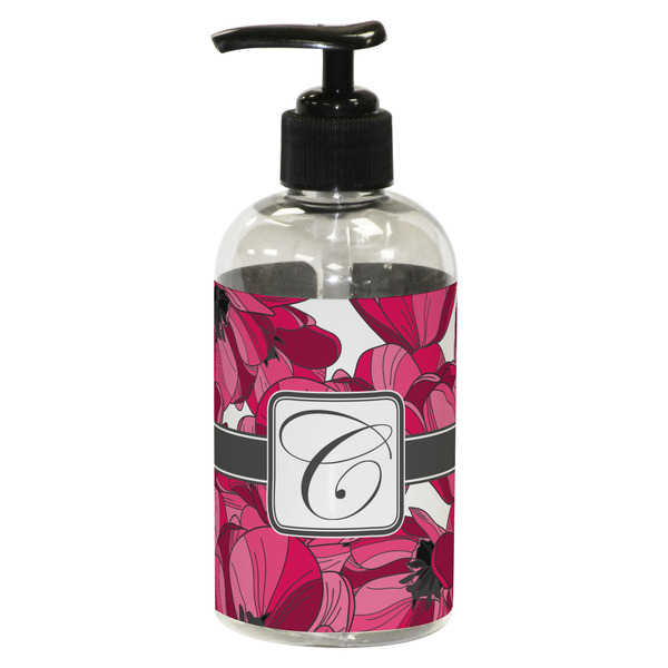 Custom Tulips Plastic Soap / Lotion Dispenser (8 oz - Small - Black) (Personalized)