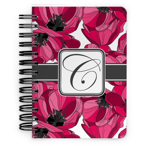 Custom Tulips Spiral Notebook - 5x7 w/ Initial