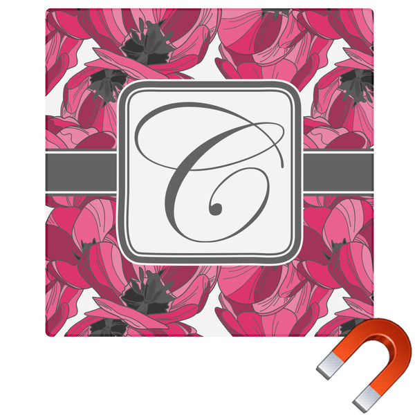 Custom Tulips Square Car Magnet - 6" (Personalized)