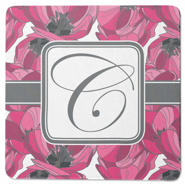 Custom Tulips Square Rubber Backed Coaster (Personalized)