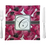 Tulips Glass Square Lunch / Dinner Plate 9.5" (Personalized)